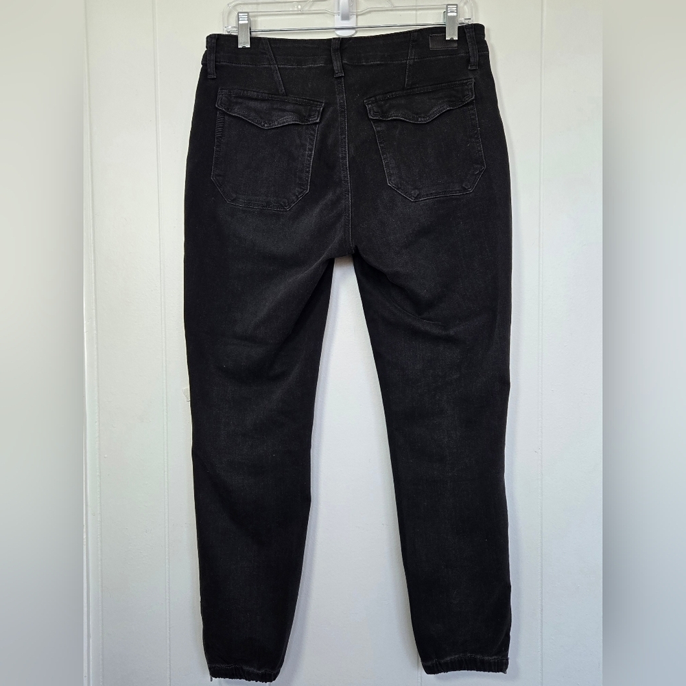 Paige Mayslie Black Coated Stretch-denim Trousers Size 28 - Picture 10 of 16